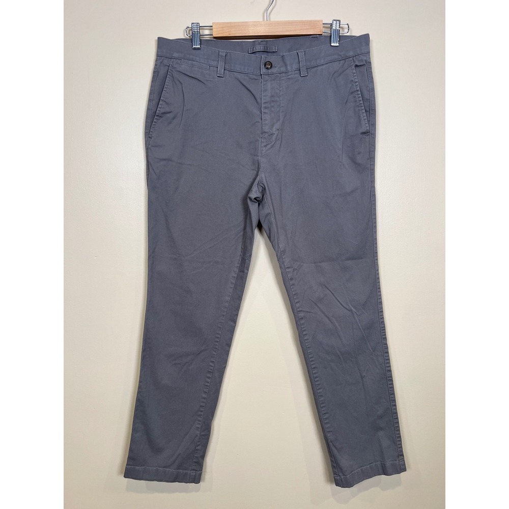 Duck Head Gold School Chino Pants Men 35x30 Gray Slim Fit Stretch Twill Trousers
